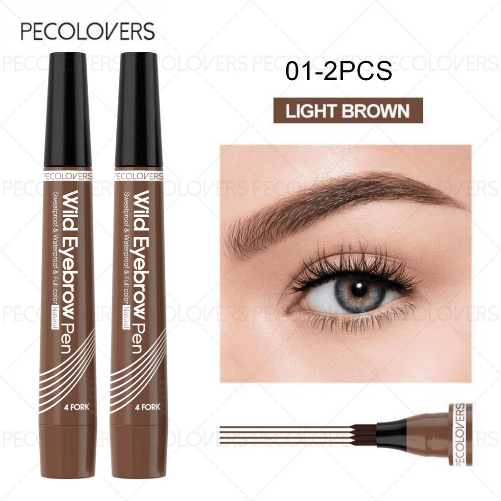 6 Colors 1pc Eyebrow Pen Waterproof 4 Split Tip Eyebrows Pen Eyebrow Tattoo Pen Waterproof Liquid Black Eyebrow Makeup Pencil - Cozy & Co. Market