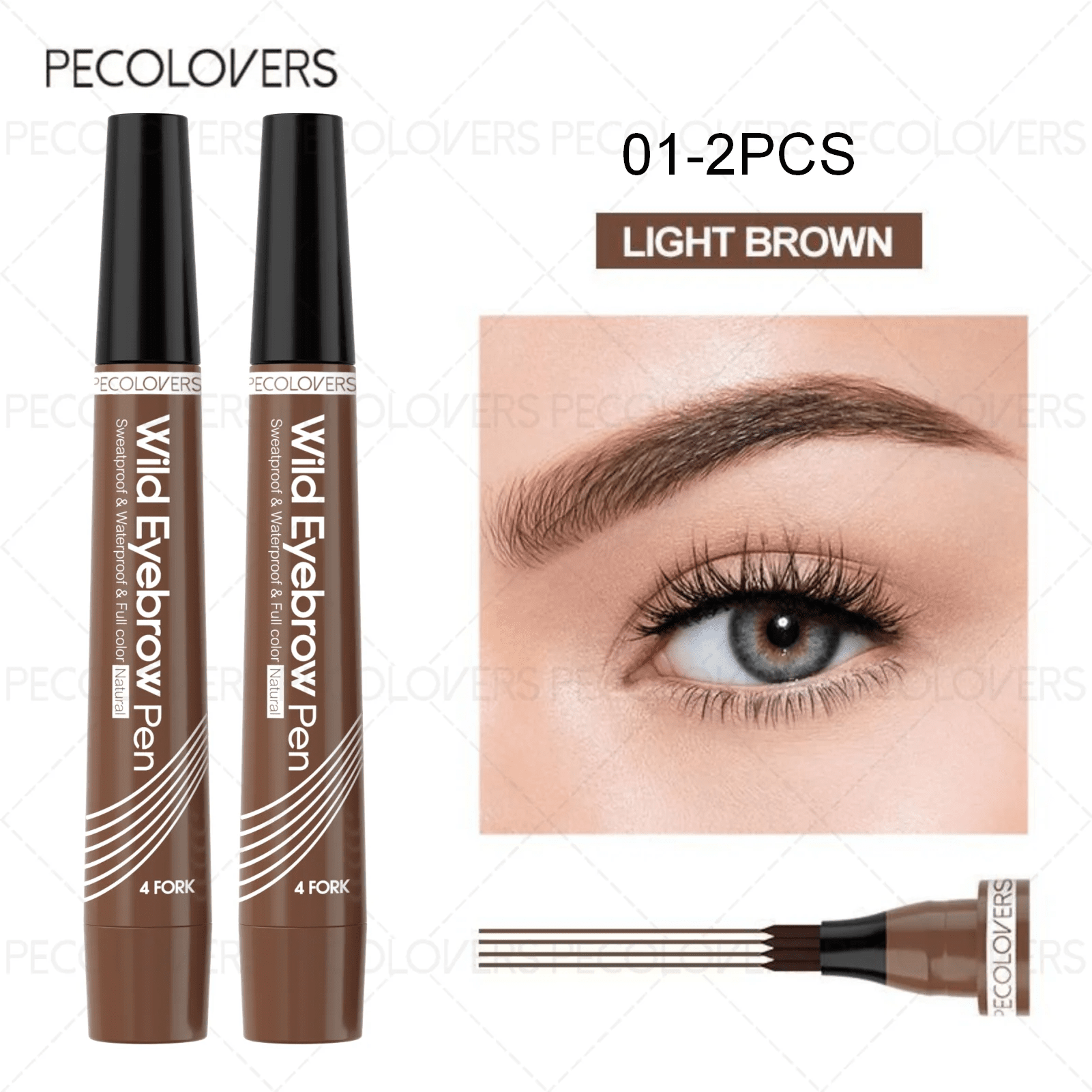 6 Colors 1pc Eyebrow Pen Waterproof 4 Split Tip Eyebrows Pen Eyebrow Tattoo Pen Waterproof Liquid Black Eyebrow Makeup Pencil - Cozy & Co. Market