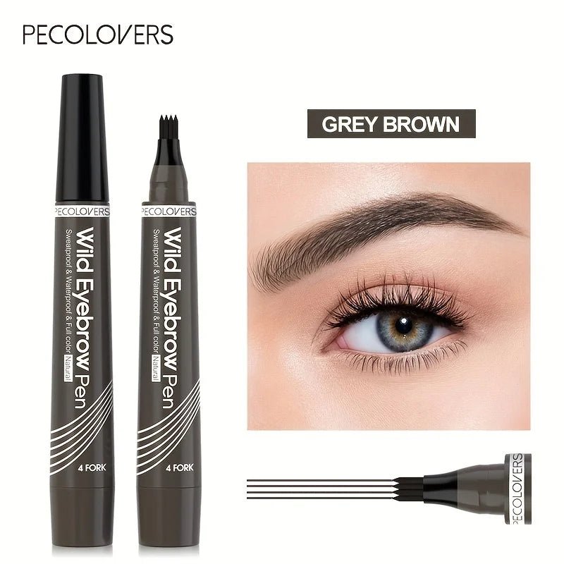 6 Colors 1pc Eyebrow Pen Waterproof 4 Split Tip Eyebrows Pen Eyebrow Tattoo Pen Waterproof Liquid Black Eyebrow Makeup Pencil - Cozy & Co. Market