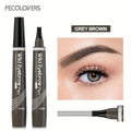 6 Colors 1pc Eyebrow Pen Waterproof 4 Split Tip Eyebrows Pen Eyebrow Tattoo Pen Waterproof Liquid Black Eyebrow Makeup Pencil - Cozy & Co. Market