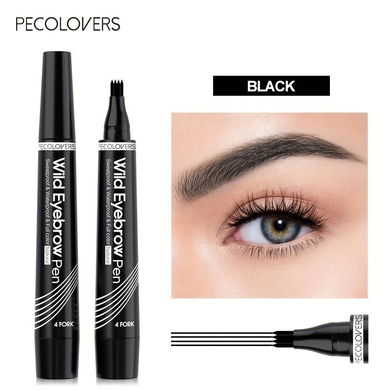 6 Colors 1pc Eyebrow Pen Waterproof 4 Split Tip Eyebrows Pen Eyebrow Tattoo Pen Waterproof Liquid Black Eyebrow Makeup Pencil - Cozy & Co. Market