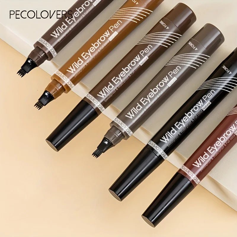 6 Colors 1pc Eyebrow Pen Waterproof 4 Split Tip Eyebrows Pen Eyebrow Tattoo Pen Waterproof Liquid Black Eyebrow Makeup Pencil - Cozy & Co. Market