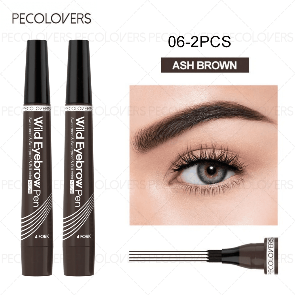 6 Colors 1pc Eyebrow Pen Waterproof 4 Split Tip Eyebrows Pen Eyebrow Tattoo Pen Waterproof Liquid Black Eyebrow Makeup Pencil - Cozy & Co. Market