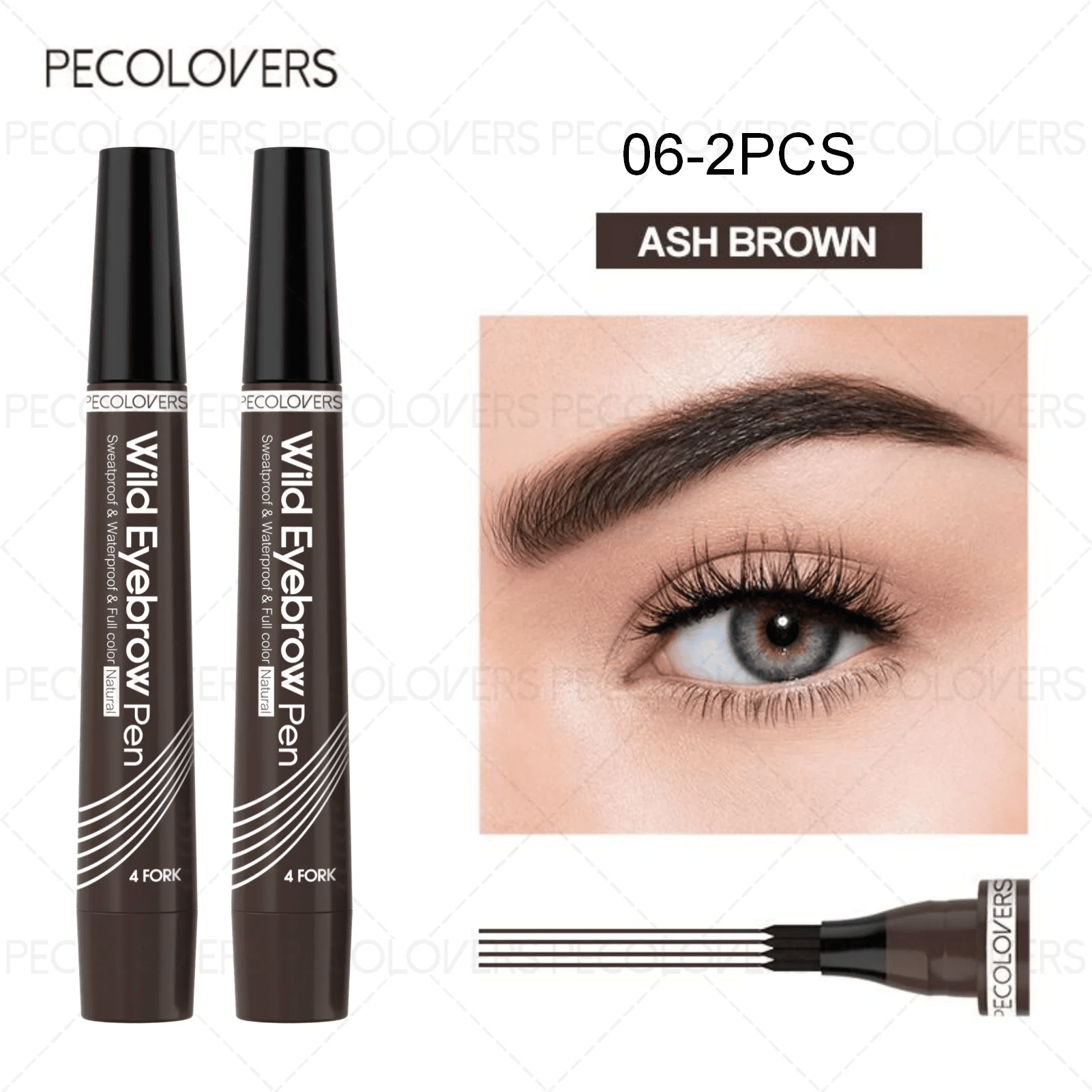 6 Colors 1pc Eyebrow Pen Waterproof 4 Split Tip Eyebrows Pen Eyebrow Tattoo Pen Waterproof Liquid Black Eyebrow Makeup Pencil - Cozy & Co. Market