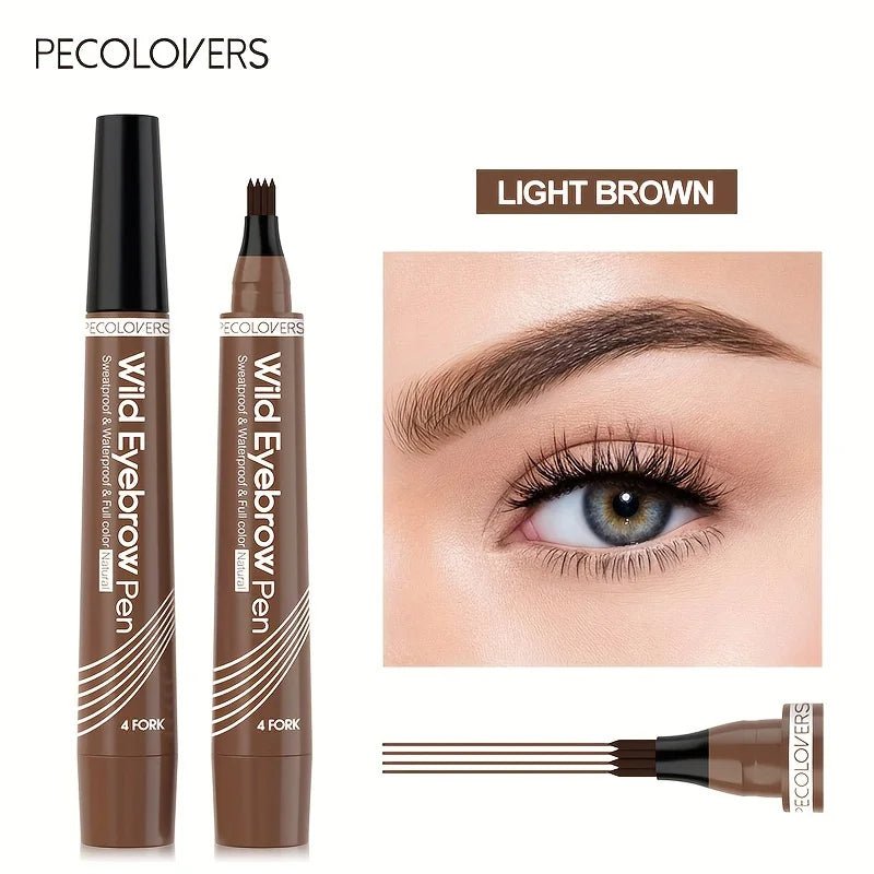 6 Colors 1pc Eyebrow Pen Waterproof 4 Split Tip Eyebrows Pen Eyebrow Tattoo Pen Waterproof Liquid Black Eyebrow Makeup Pencil - Cozy & Co. Market