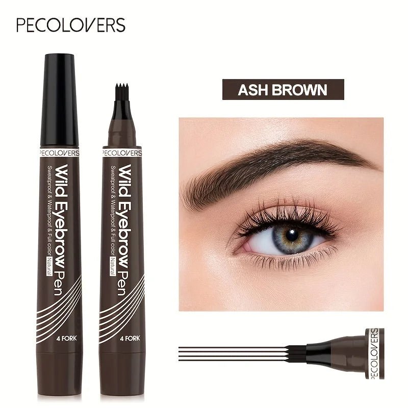 6 Colors 1pc Eyebrow Pen Waterproof 4 Split Tip Eyebrows Pen Eyebrow Tattoo Pen Waterproof Liquid Black Eyebrow Makeup Pencil - Cozy & Co. Market