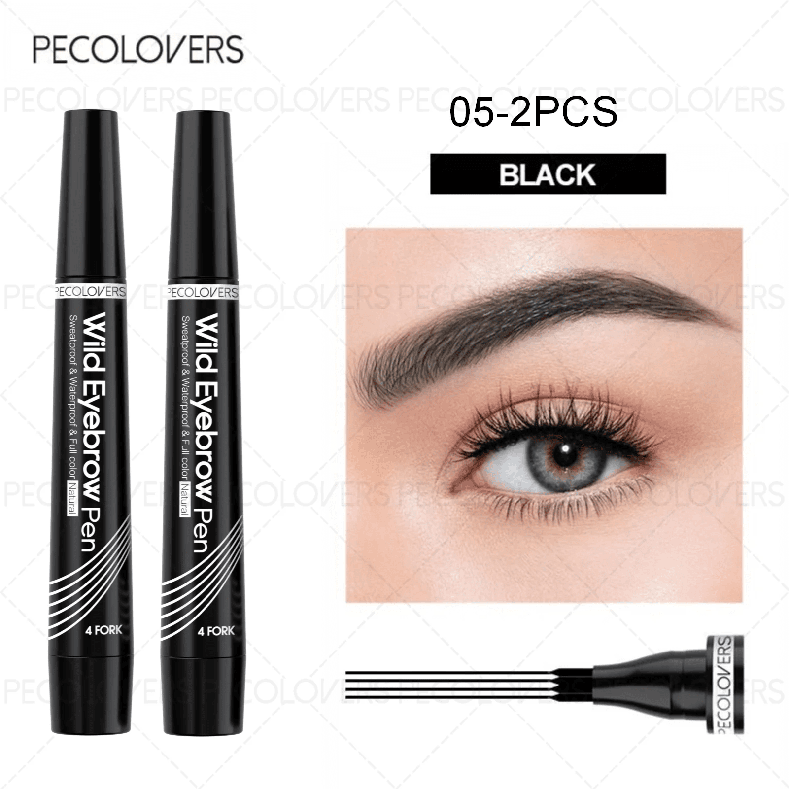 6 Colors 1pc Eyebrow Pen Waterproof 4 Split Tip Eyebrows Pen Eyebrow Tattoo Pen Waterproof Liquid Black Eyebrow Makeup Pencil - Cozy & Co. Market