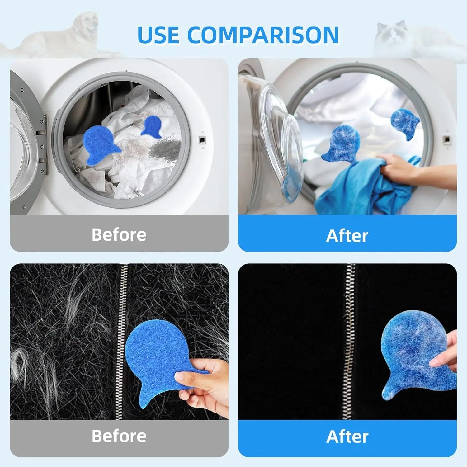 6 PCS Pet Hair Remover for Laundry – Effectively Removes Fur Lint & Dander – Reusable Eco-Friendly Laundry Pet Hair Catcher - Cozy & Co. Market