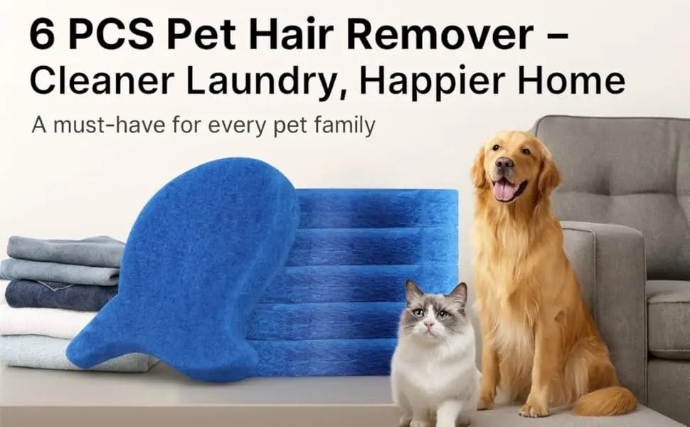 6 PCS Pet Hair Remover for Laundry – Effectively Removes Fur Lint & Dander – Reusable Eco-Friendly Laundry Pet Hair Catcher - Cozy & Co. Market