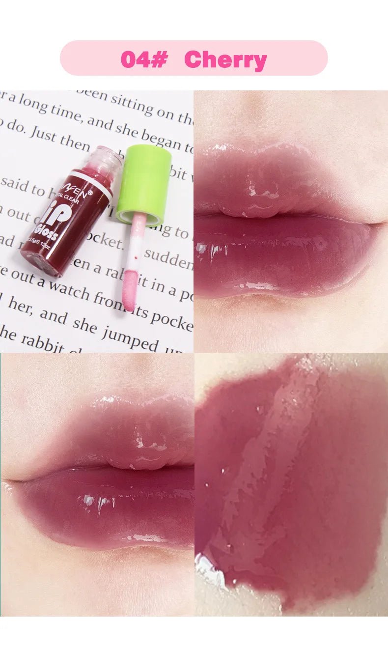 6 Pieces Glass Mirror Lip Gloss Set Hydrating Lightweight Lip Balm Glossy Shimmer Sheer Tint Peach Cherry Pink - Cozy & Co. Market