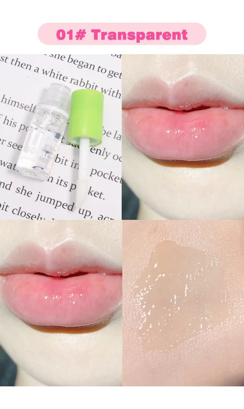 6 Pieces Glass Mirror Lip Gloss Set Hydrating Lightweight Lip Balm Glossy Shimmer Sheer Tint Peach Cherry Pink - Cozy & Co. Market