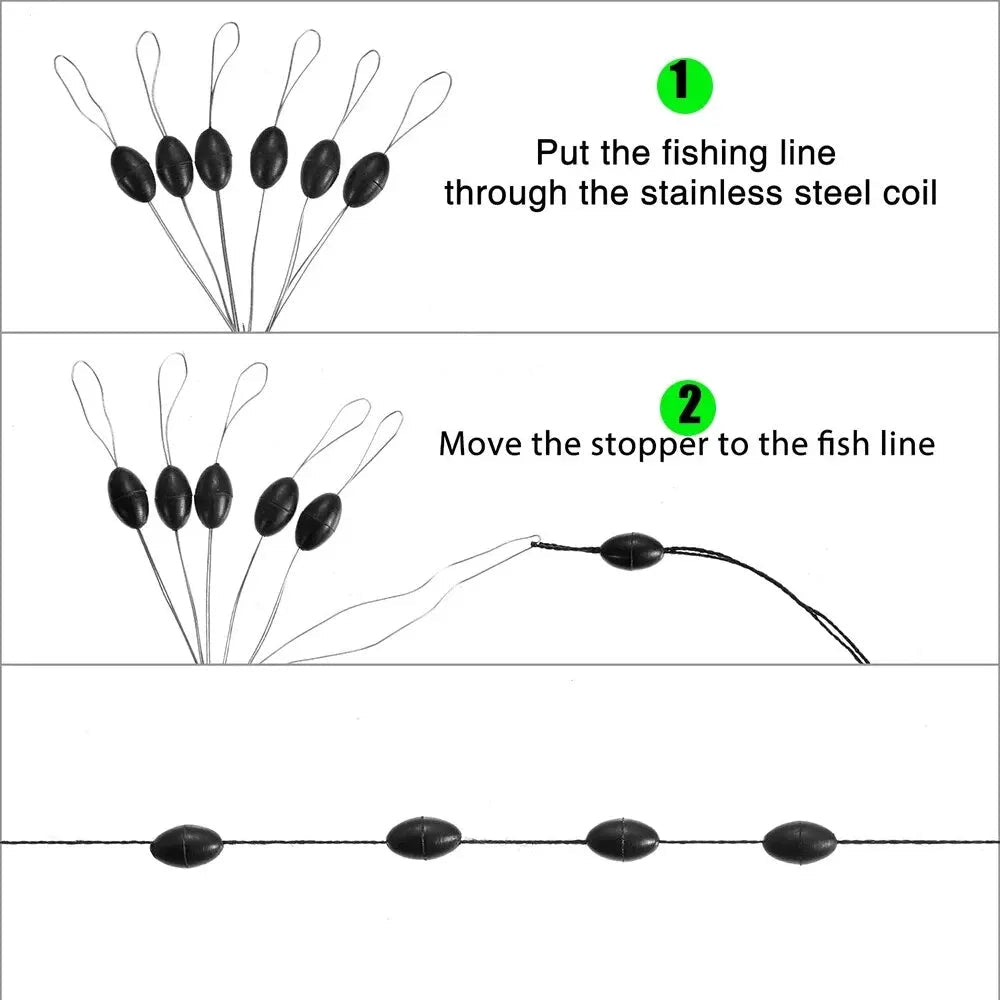 600Pcs 100 Group Set Rubber Space Beans Oval Stopper Fishing Bobber For Fly Fishing Accessories Spinner Bait Fish Tool - Cozy & Co. Market