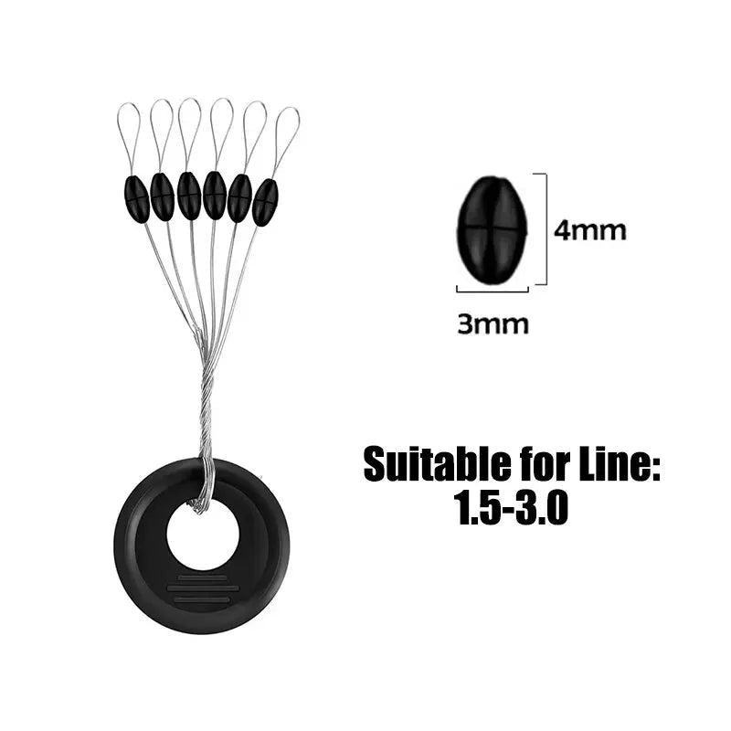 600Pcs 100 Group Set Rubber Space Beans Oval Stopper Fishing Bobber For Fly Fishing Accessories Spinner Bait Fish Tool - Cozy & Co. Market