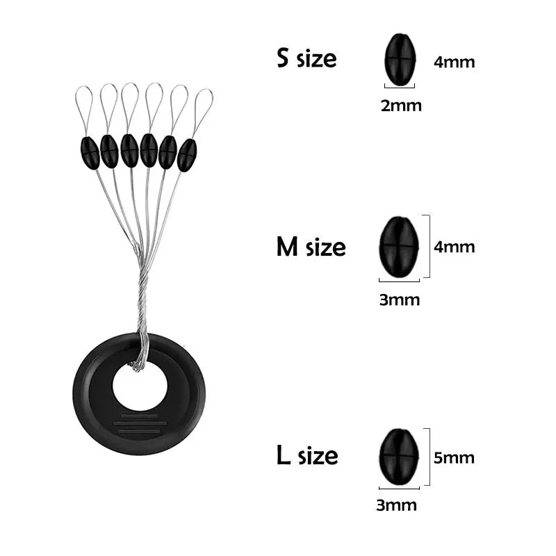 600Pcs 100 Group Set Rubber Space Beans Oval Stopper Fishing Bobber For Fly Fishing Accessories Spinner Bait Fish Tool - Cozy & Co. Market