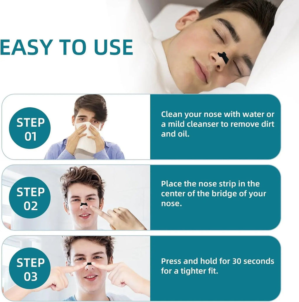 60/30/10PCS Black Nose Strips Extra Strength Nasal Strips Better Sleeping Non-Invasive Anti Snoring Strips for Adult and Child - Cozy & Co. Market