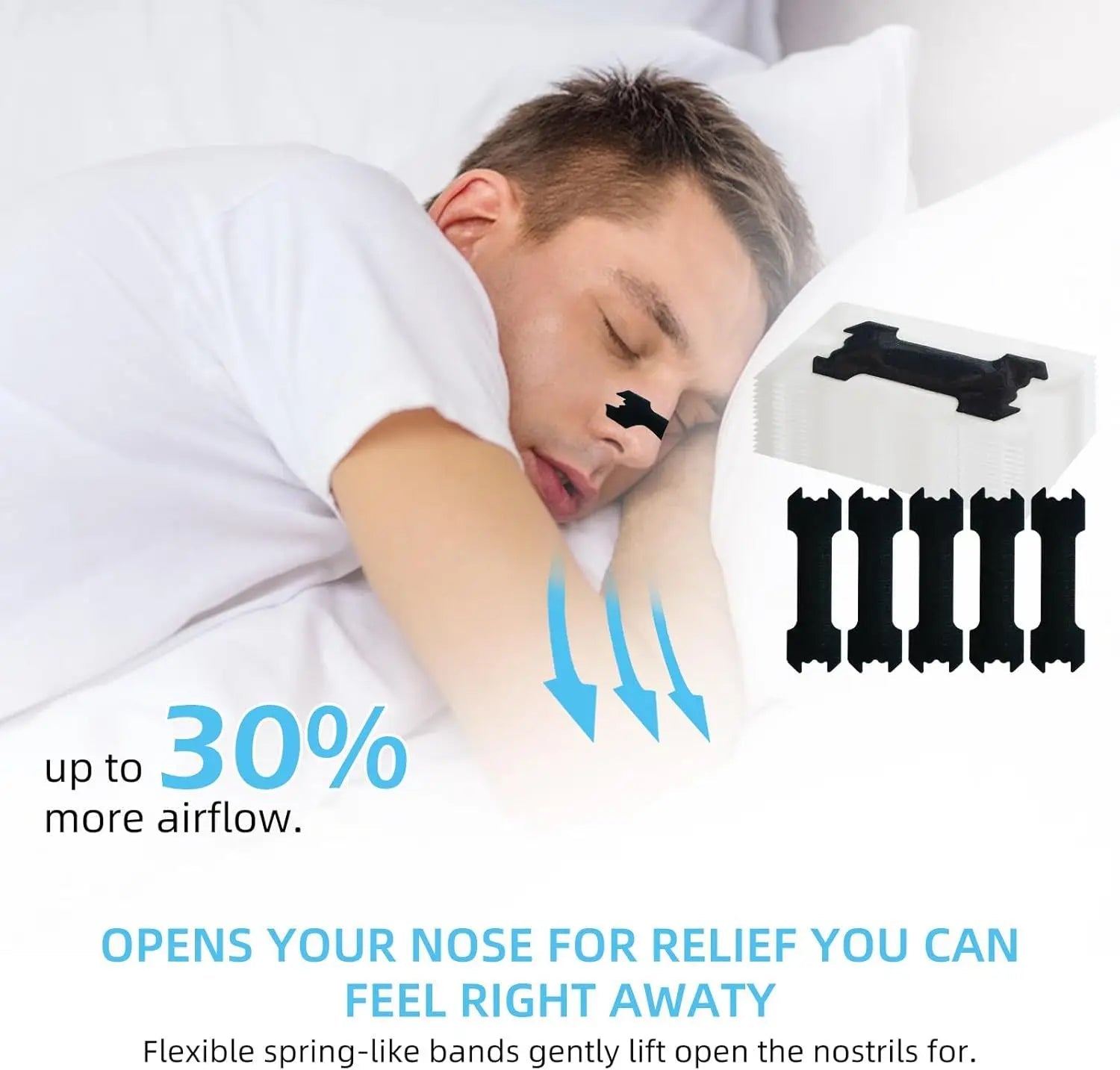 60/30/10PCS Black Nose Strips Extra Strength Nasal Strips Better Sleeping Non-Invasive Anti Snoring Strips for Adult and Child - Cozy & Co. Market