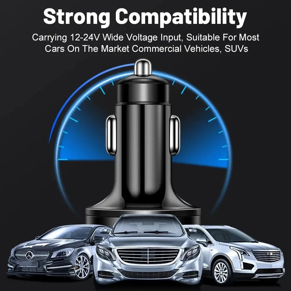 66-250W PD Car Charger QC3.0 Fast Charge One to Six Car Cigarette Lighter Plug Car Charger Flash Charge with Digital Display - Cozy & Co. Market