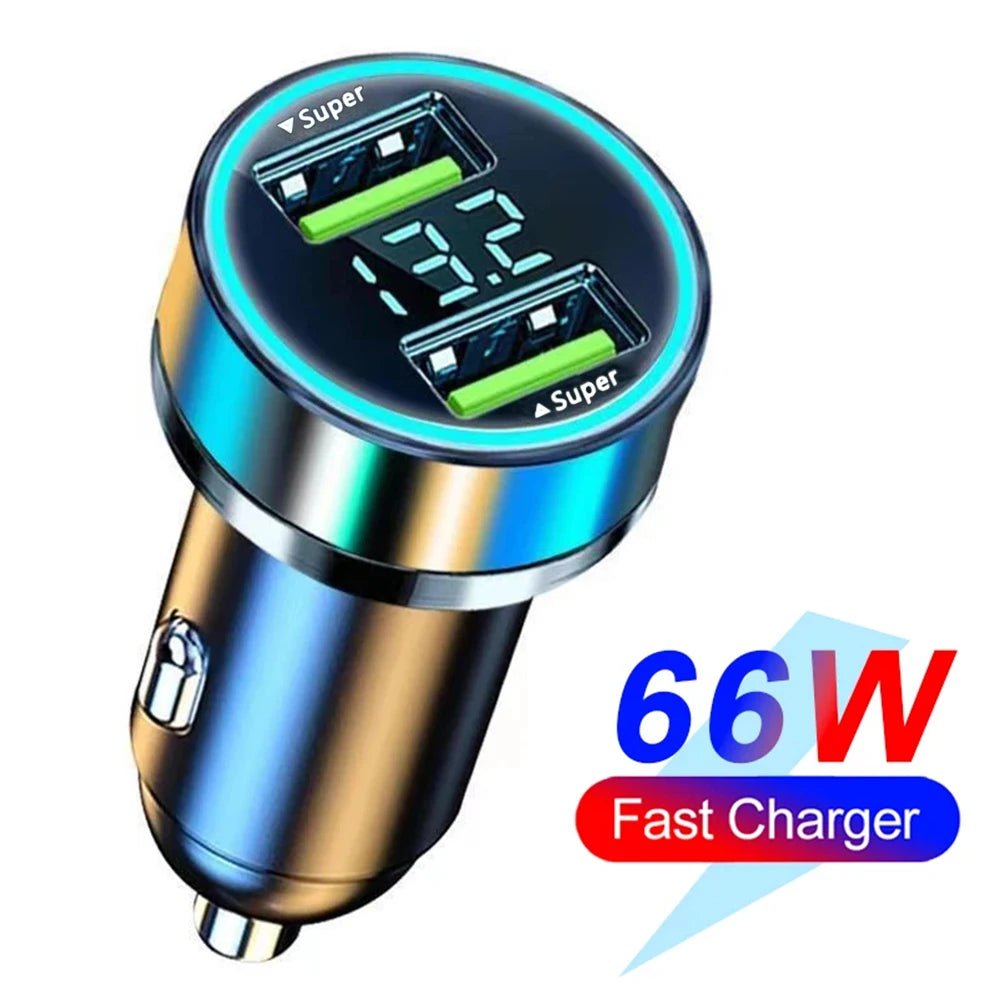 66-250W PD Car Charger QC3.0 Fast Charge One to Six Car Cigarette Lighter Plug Car Charger Flash Charge with Digital Display - Cozy & Co. Market