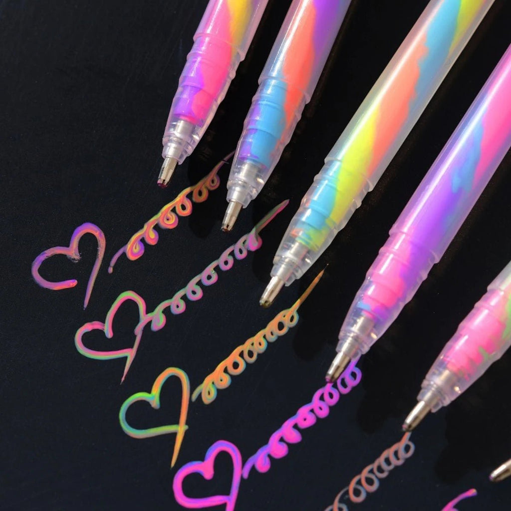 6pcs Glitter Gel Highlighter Pens Set - 1.2mm Vibrant Colors, Smooth Writing, Perfect for Journals, DIY Crafts, Greeting Cards, - Cozy & Co. Market