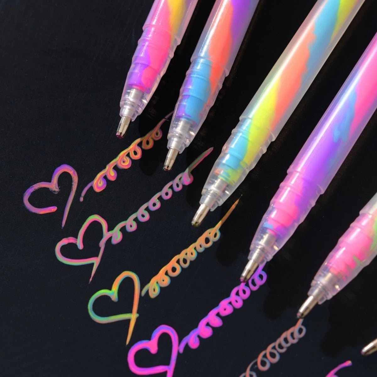 6pcs Glitter Gel Highlighter Pens Set - 1.2mm Vibrant Colors, Smooth Writing, Perfect for Journals, DIY Crafts, Greeting Cards, - Cozy & Co. Market