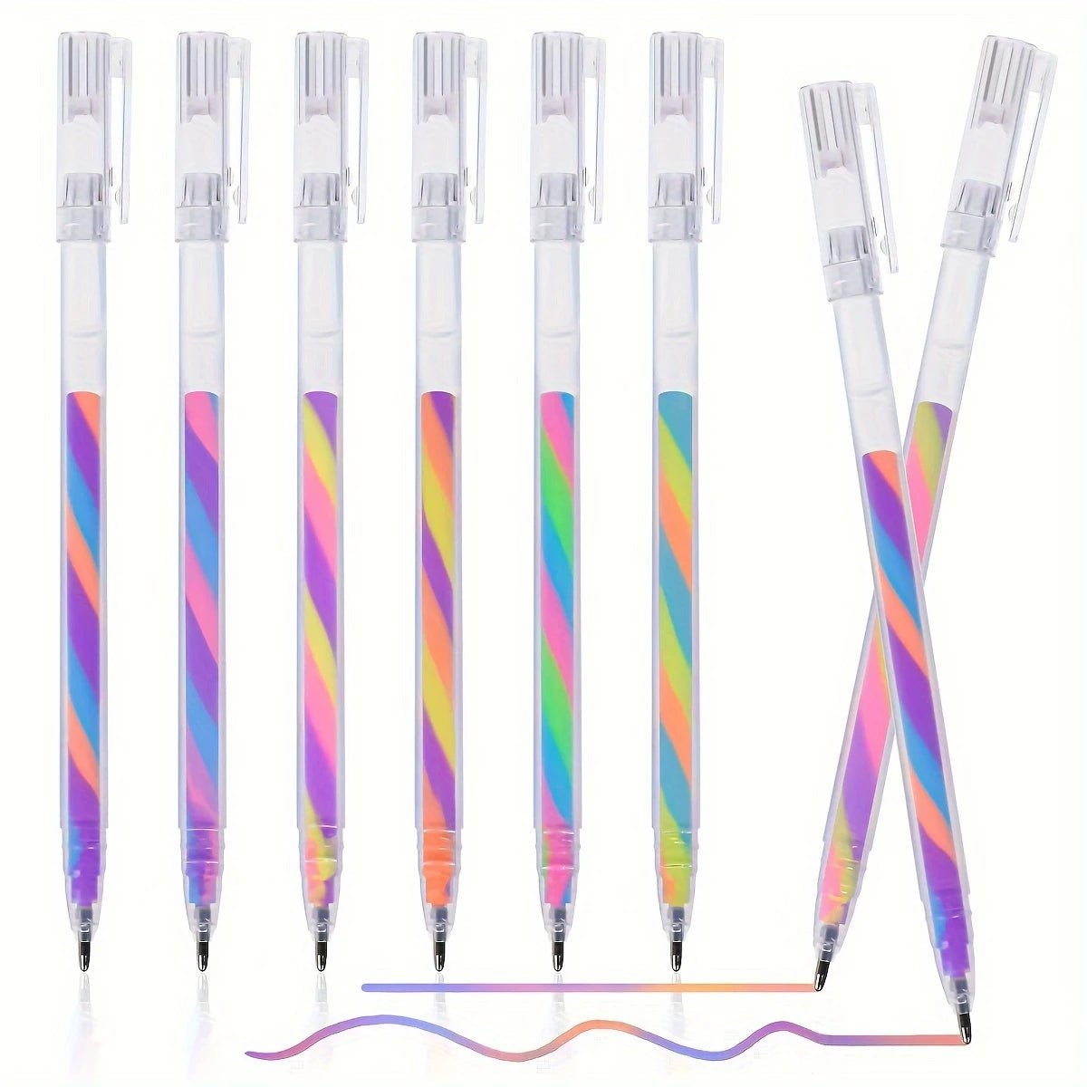 6pcs Glitter Gel Highlighter Pens Set - 1.2mm Vibrant Colors, Smooth Writing, Perfect for Journals, DIY Crafts, Greeting Cards, - Cozy & Co. Market