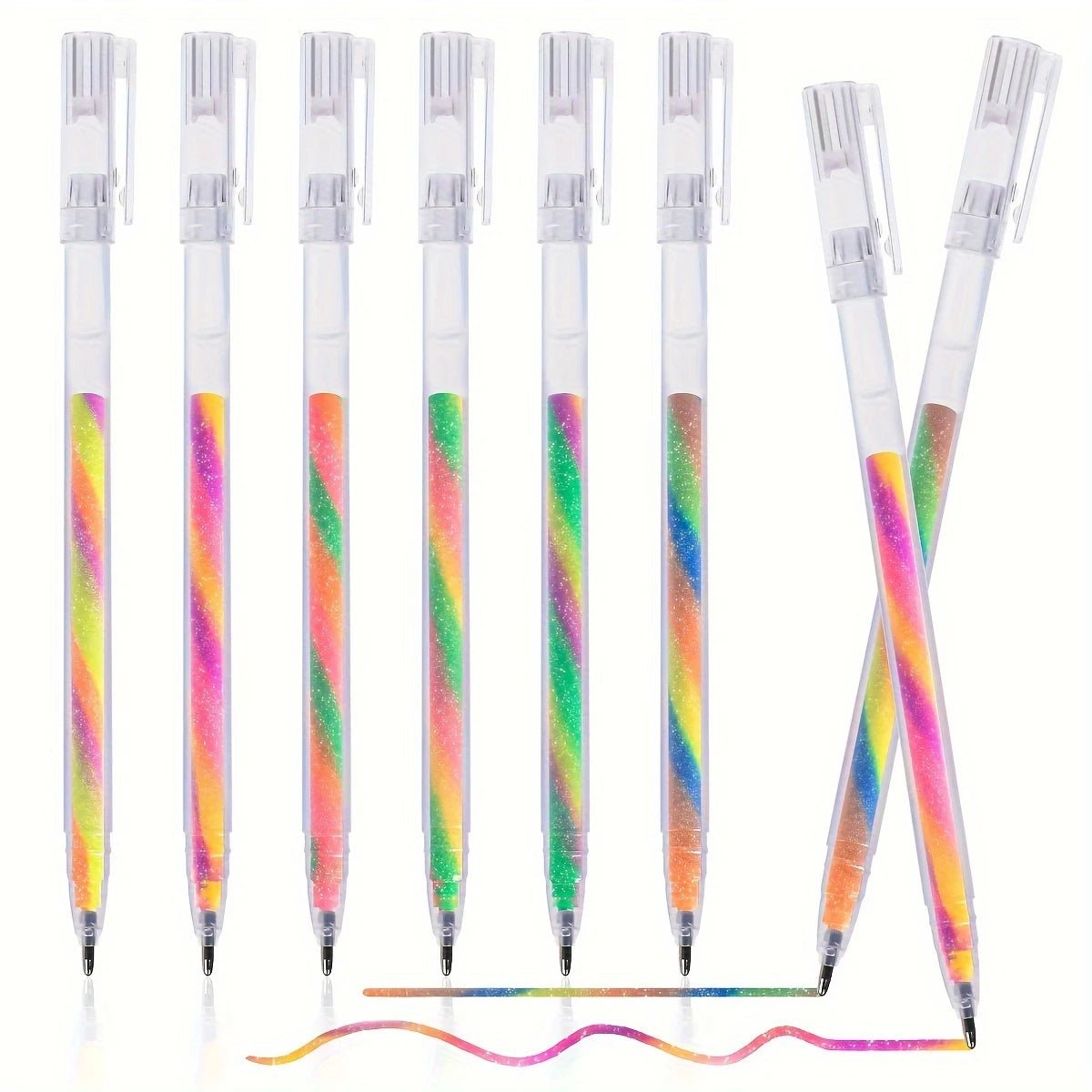 6pcs Glitter Gel Highlighter Pens Set - 1.2mm Vibrant Colors, Smooth Writing, Perfect for Journals, DIY Crafts, Greeting Cards, - Cozy & Co. Market