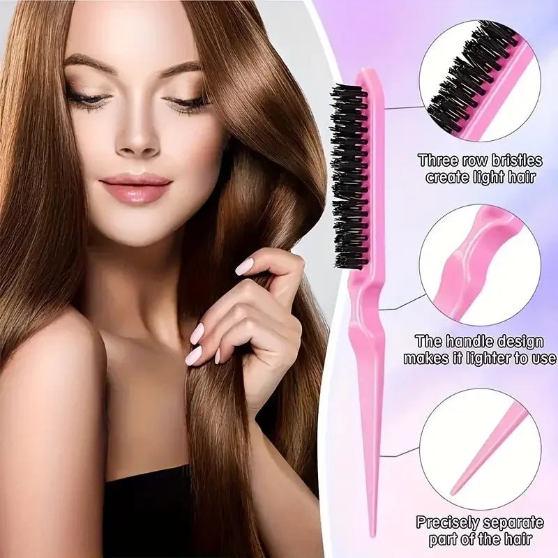 6pcs/Set Hair Brush Set Hairdressing Spray Bottle Hair Braiding Loop Rat Tail Comb Teasing Hair Brsuh Edge Control Hair Brush - Cozy & Co. Market