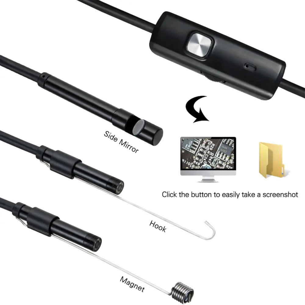 7.0MM TYPE-C Endoscope Camera IP67 Waterproof 6 LEDs Adjustable USB Android Flexible Inspection Borescope Cameras for Phone PC - Cozy & Co. Market