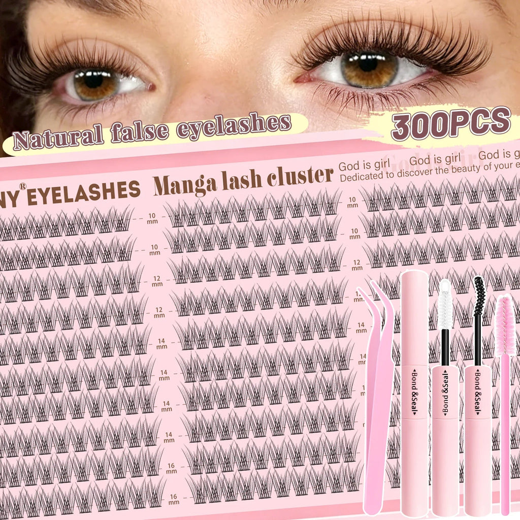720/200pcs eyelash Extension Kit Fluffy Eyelash Extension kit with Lash Bond and Seal Lash Tweezers Thick Lash Clusters Wispy - Cozy & Co. Market