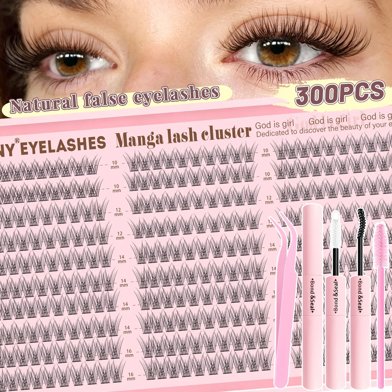 720/200pcs eyelash Extension Kit Fluffy Eyelash Extension kit with Lash Bond and Seal Lash Tweezers Thick Lash Clusters Wispy - Cozy & Co. Market