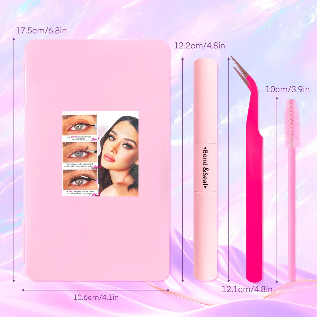 720/200pcs eyelash Extension Kit Fluffy Eyelash Extension kit with Lash Bond and Seal Lash Tweezers Thick Lash Clusters Wispy - Cozy & Co. Market