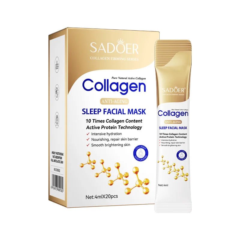 80pcs SADOER Collagen Sleeping Facial Masks Face skincare Moisturizing Brightening Firming Hydrating Face Mask Facial Skin Care - Cozy & Co. Market