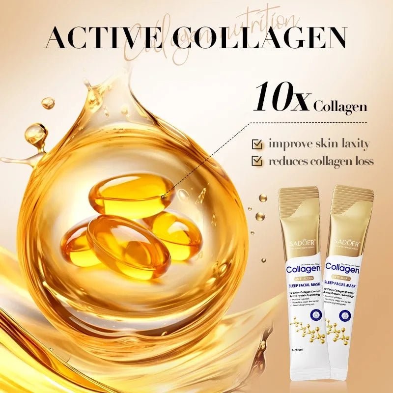 80pcs SADOER Collagen Sleeping Facial Masks Face skincare Moisturizing Brightening Firming Hydrating Face Mask Facial Skin Care - Cozy & Co. Market