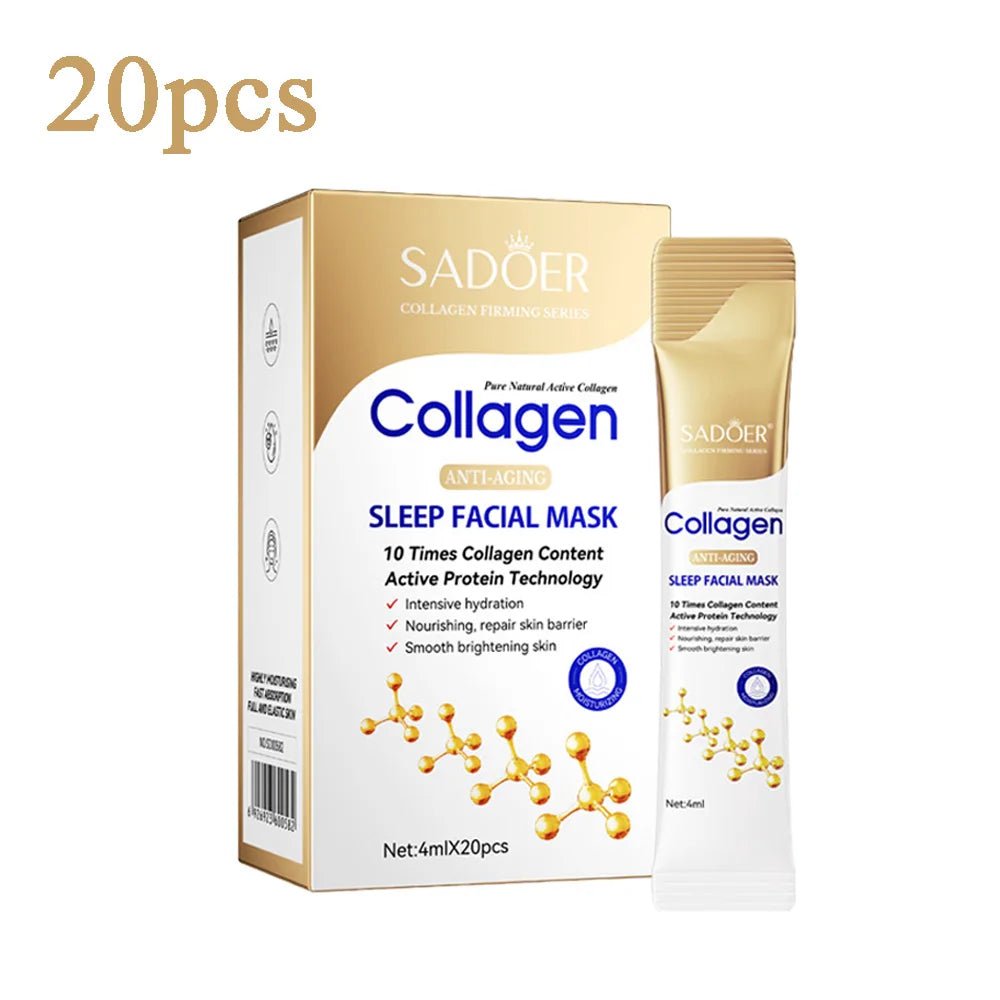 80pcs SADOER Collagen Sleeping Facial Masks Face skincare Moisturizing Brightening Firming Hydrating Face Mask Facial Skin Care - Cozy & Co. Market