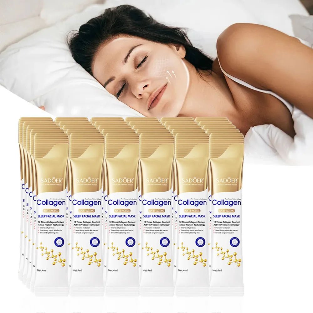 80pcs SADOER Collagen Sleeping Facial Masks Face skincare Moisturizing Brightening Firming Hydrating Face Mask Facial Skin Care - Cozy & Co. Market
