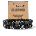 8mm Black Obsidian Onyx Hematite Lava Volcanic Stone Bracelet Leopard Head Bracelet Mens Crystal Beaded Bracelets Black Bead Bracelet Spiritual Protection Bracelet for Men - Cozy & Co. Market