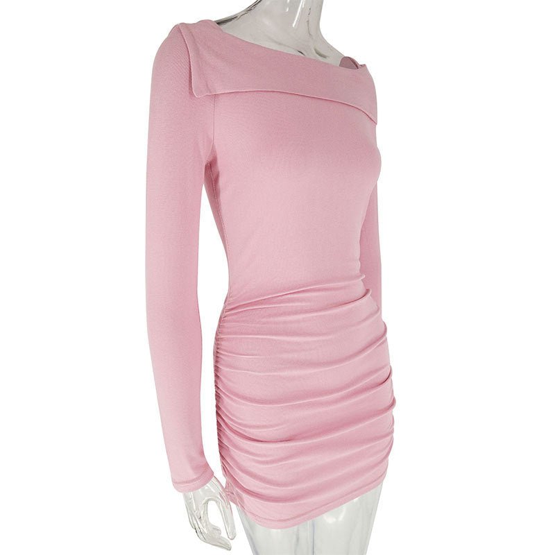 AC452 European and American Cross-border Early Spring Slim Fit dress Women's 2024 New Slim Fit Slimming Long Sleeve Hip Skirt Women - Cozy & Co. Market