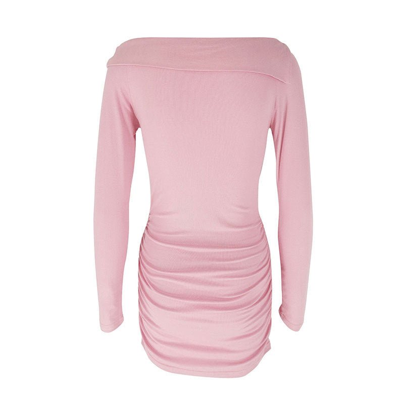AC452 European and American Cross-border Early Spring Slim Fit dress Women's 2024 New Slim Fit Slimming Long Sleeve Hip Skirt Women - Cozy & Co. Market