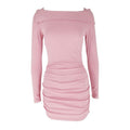 AC452 European and American Cross-border Early Spring Slim Fit dress Women's 2024 New Slim Fit Slimming Long Sleeve Hip Skirt Women - Cozy & Co. Market
