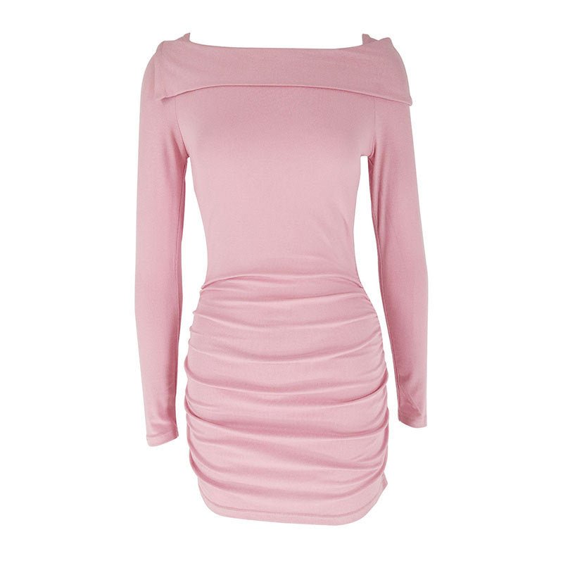AC452 European and American Cross-border Early Spring Slim Fit dress Women's 2024 New Slim Fit Slimming Long Sleeve Hip Skirt Women - Cozy & Co. Market
