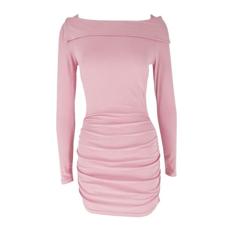 AC452 European and American Cross-border Early Spring Slim Fit dress Women's 2024 New Slim Fit Slimming Long Sleeve Hip Skirt Women - Cozy & Co. Market