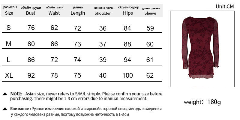 AC668 European and American Cross-border Explosions 2024 Early Spring Sexy Hot Girl Mesh Floral Crewneck Long Sleeve dress Women - Cozy & Co. Market
