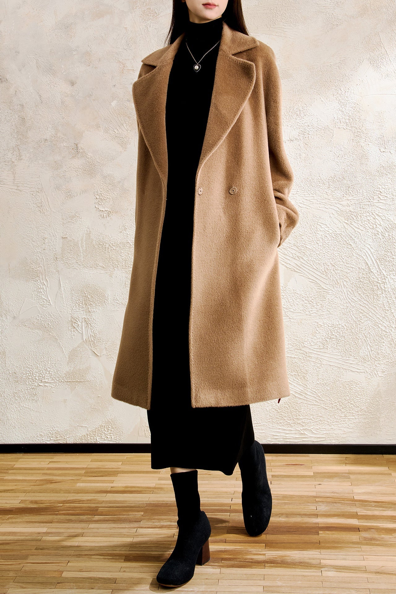 Acetate Cashmere Skirt Women's Mid-Length High-End Elegant High-Waist Slimming Rear Split Wool Straight Skirt Autumn and Winter New - Cozy & Co. Market