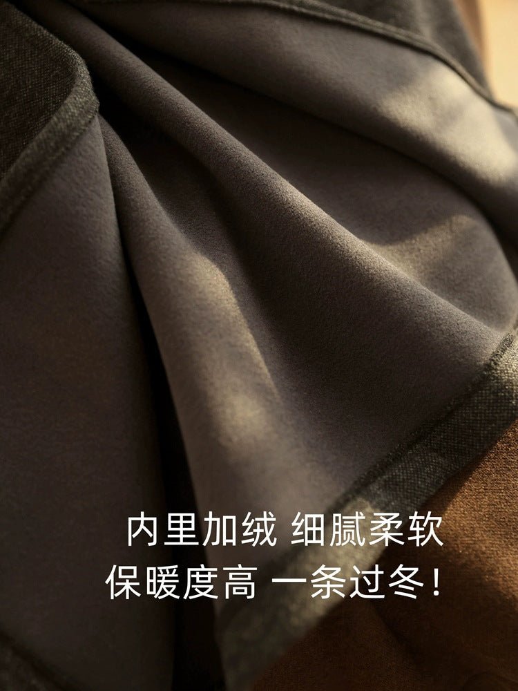 Acetate Cashmere Skirt Women's Mid-Length High-End Elegant High-Waist Slimming Rear Split Wool Straight Skirt Autumn and Winter New - Cozy & Co. Market