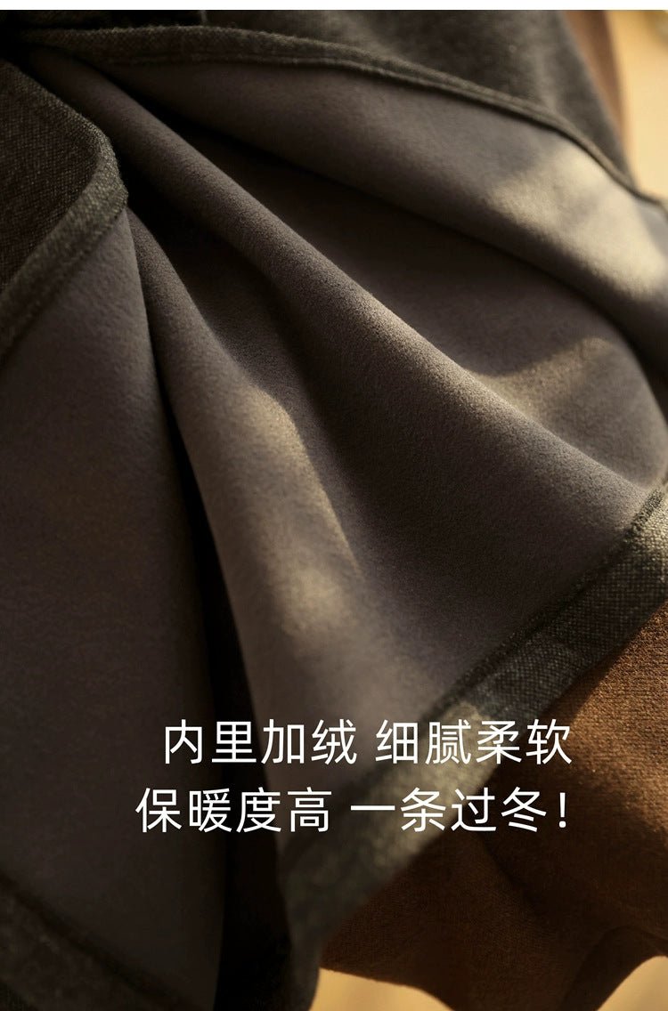 Acetate Cashmere Skirt Women's Mid-Length High-End Elegant High-Waist Slimming Rear Split Wool Straight Skirt Autumn and Winter New - Cozy & Co. Market