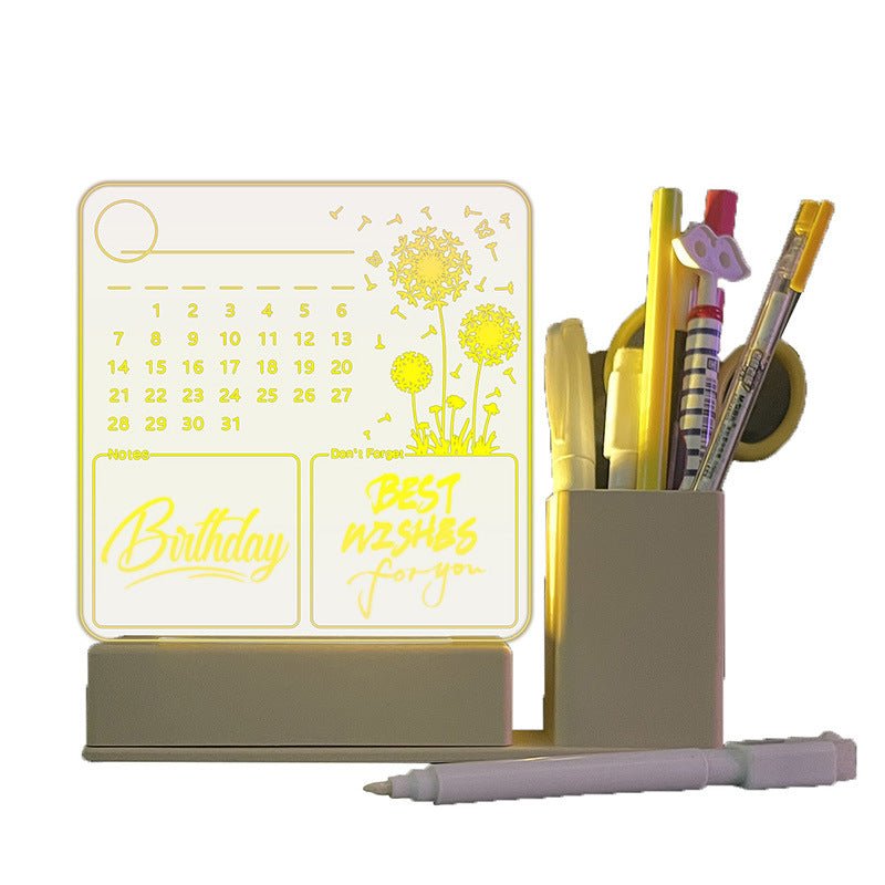 Acrylic Calendar Memo Board with LED Night Light - Cozy & Co. Market