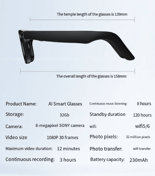 AI Camera Smart Glasses - Cozy & Co. Market