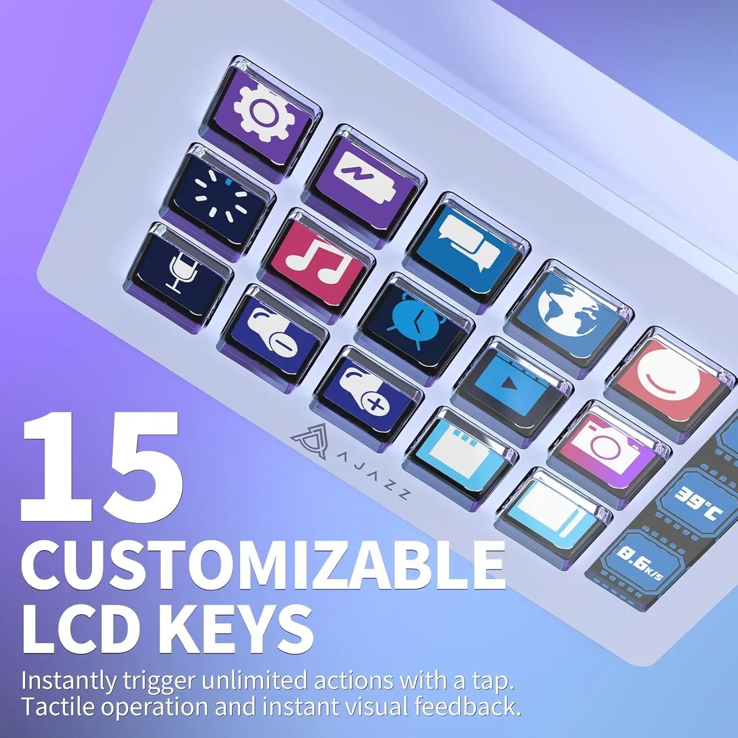 Ajazz AKP153E Visual Keyboard LCD Display Keys Programmable Shortcut Keyboard Macro Keys Programmable Desktop Controller - Cozy & Co. Market