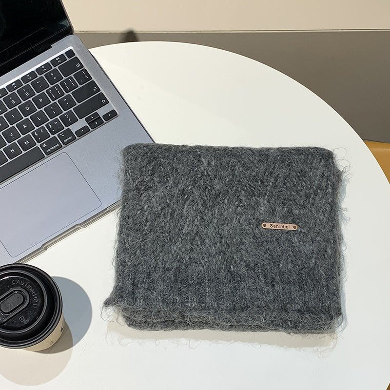 Albaca Alpaca Scarf Women's Winter New Wool Blended Korean Fashionable Student High-grade Knitted Scarf - Cozy & Co. Market