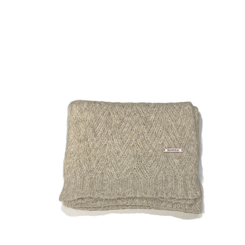 Albaca Alpaca Scarf Women's Winter New Wool Blended Korean Fashionable Student High-grade Knitted Scarf - Cozy & Co. Market